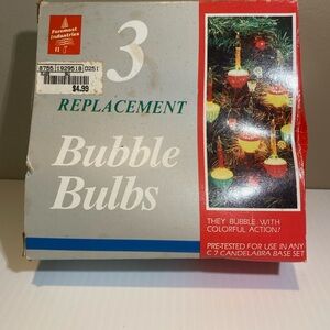 Vintage 1989 Foremost Industries Bubble Lite Replacement Bulbs Set of 3